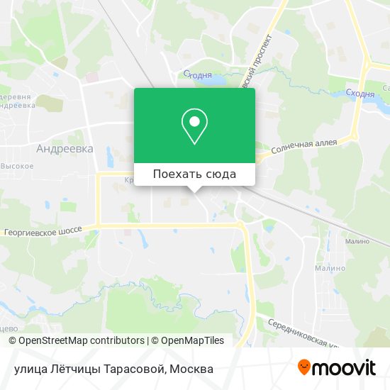 Карта улица Лётчицы Тарасовой