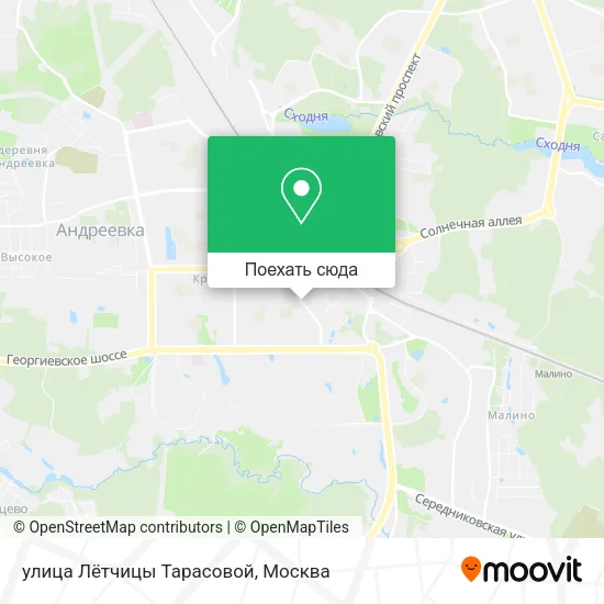 Карта улица Лётчицы Тарасовой