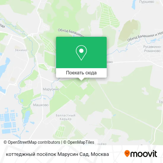 Карта коттеджный посёлок Марусин Сад