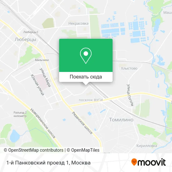 Карта 1-й Панковский проезд 1