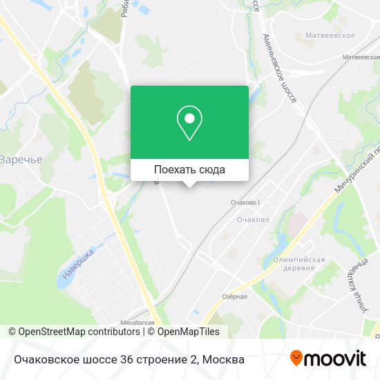 Карта Очаковское шоссе 36 строение 2