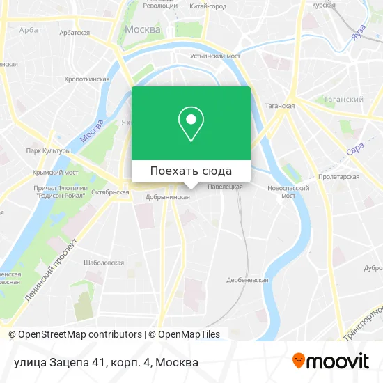 Карта улица Зацепа 41, корп. 4