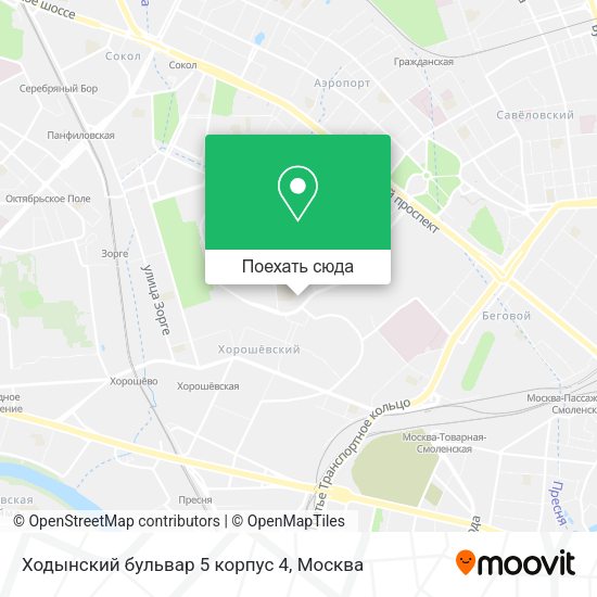 Карта Ходынский бульвар 5 корпус 4