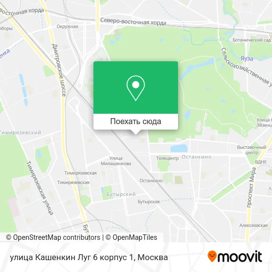Карта улица Кашенкин Луг 6 корпус 1