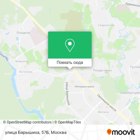 Карта улица Барышиха, 57Б