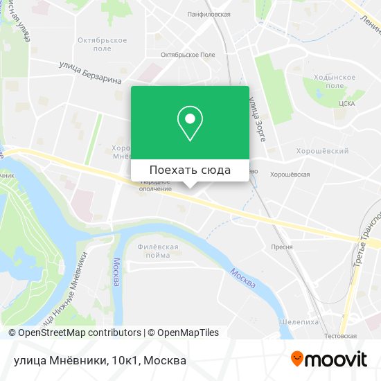 Карта улица Мнёвники, 10к1