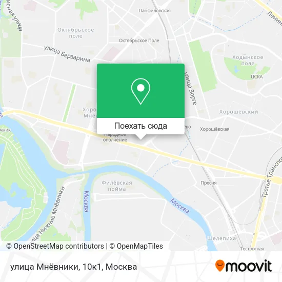 Карта улица Мнёвники, 10к1