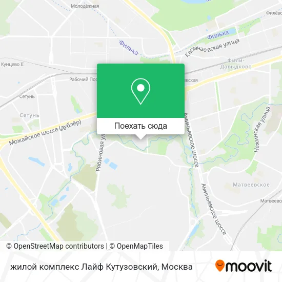 Карта жилой комплекс Лайф Кутузовский
