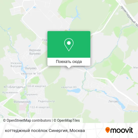 Карта коттеджный посёлок Синергия