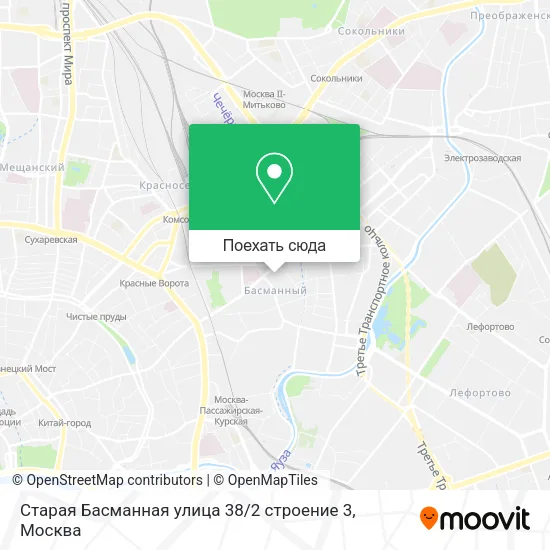 Карта Старая Басманная улица 38 / 2 строение 3