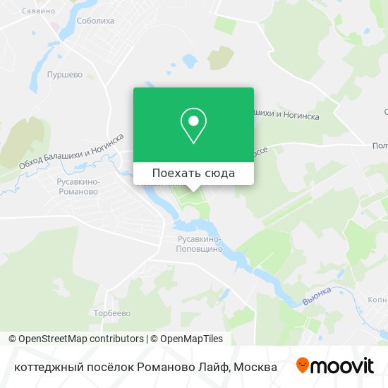 Карта коттеджный посёлок Романово Лайф
