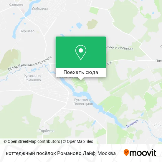 Карта коттеджный посёлок Романово Лайф