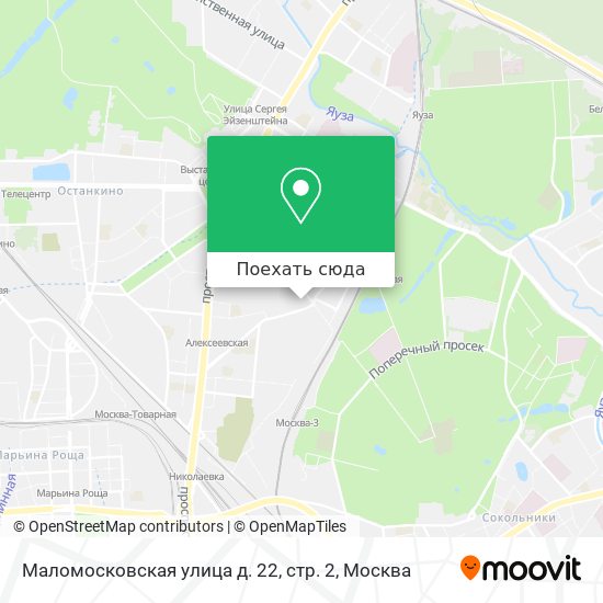 Карта Маломосковская улица д. 22, стр. 2