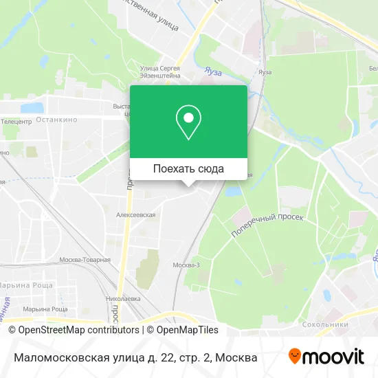 Карта Маломосковская улица д. 22, стр. 2