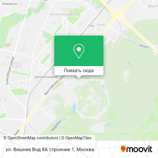Карта ул. Вешних Вод 8А строение 1