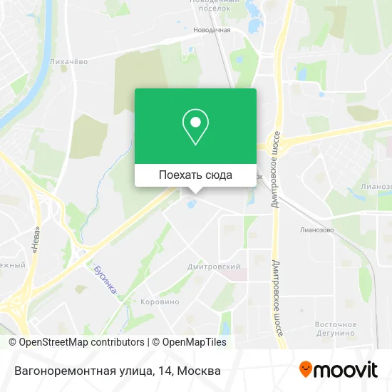 Карта Вагоноремонтная улица, 14