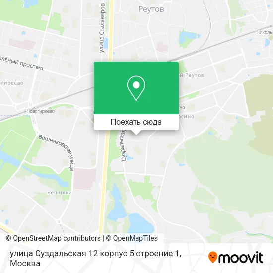 Карта улица Суздальская 12 корпус 5 строение 1