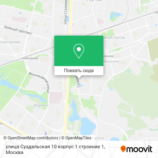 Карта улица Суздальская 10 корпус 1 строение 1