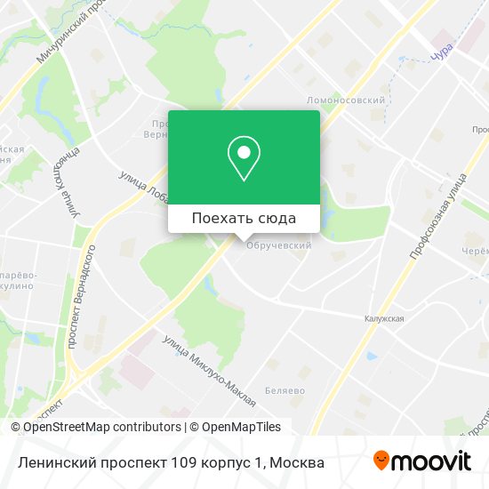 Карта Ленинский проспект 109 корпус 1