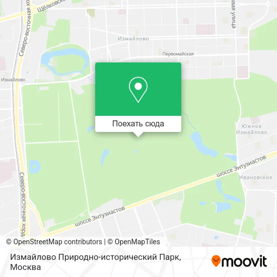 Карта Измайлово Природно-исторический Парк