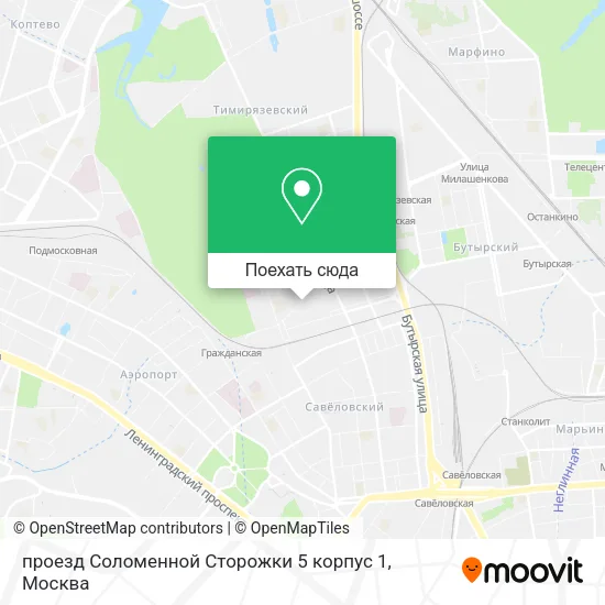 Карта проезд Соломенной Сторожки 5 корпус 1