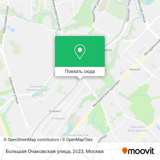 Карта Большая Очаковская улица, 2с23