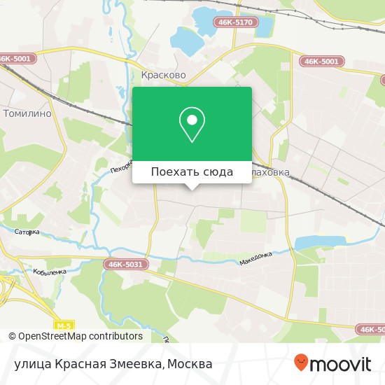 Карта улица Красная Змеевка