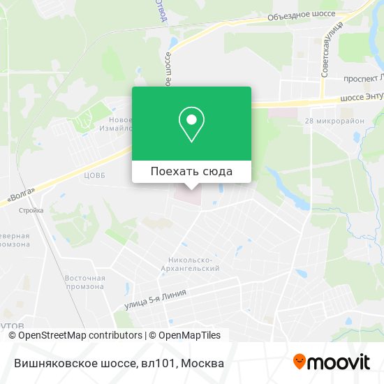 Карта Вишняковское шоссе, вл101