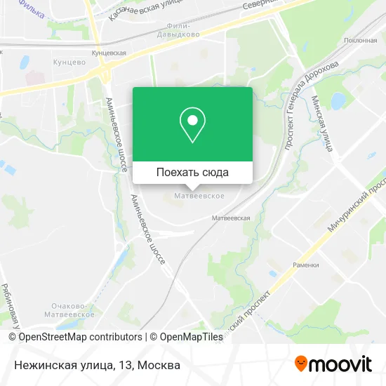 Карта Нежинская улица, 13