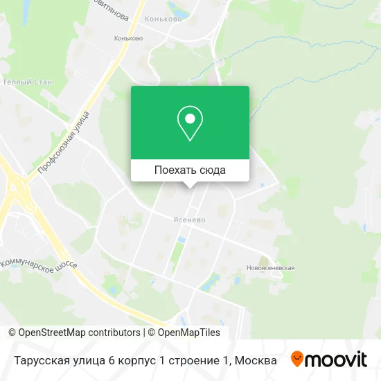 Карта Тарусская улица 6 корпус 1 строение 1