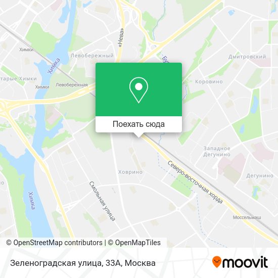 Карта Зеленоградская улица, 33А