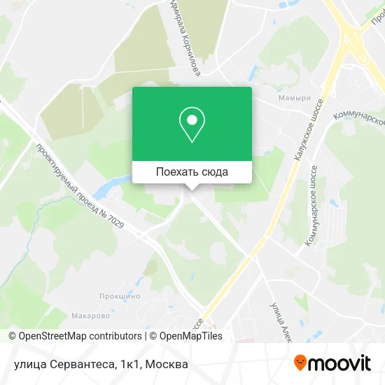 Карта улица Сервантеса, 1к1