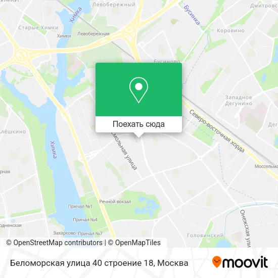 Карта Беломорская улица 40 строение 18