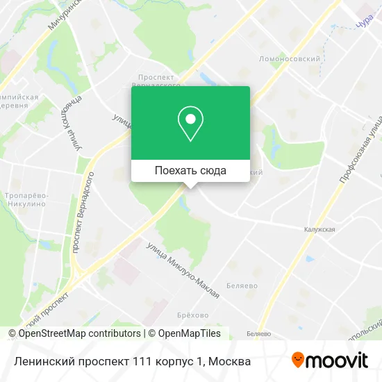 Карта Ленинский проспект 111 корпус 1