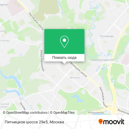 Карта Пятницкое шоссе 29к5