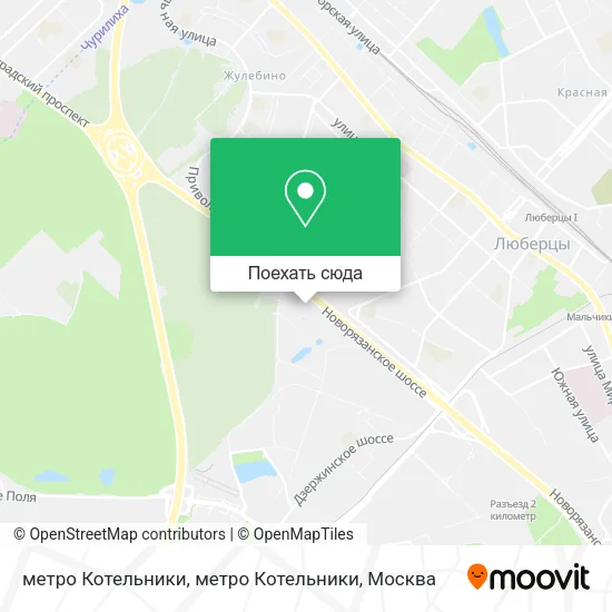 Карта метро Котельники, метро Котельники