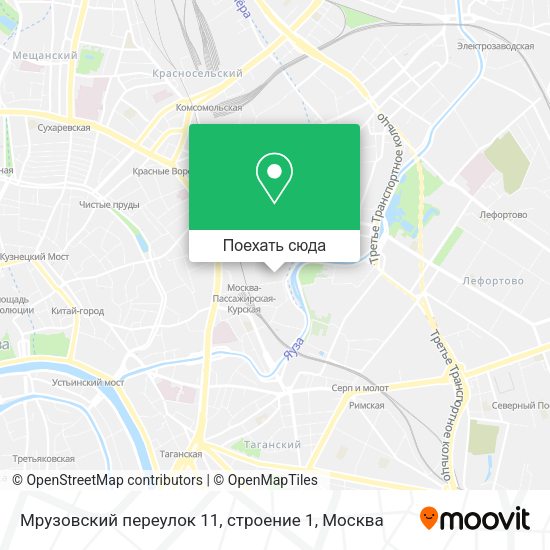 Карта Мрузовский переулок 11, строение 1
