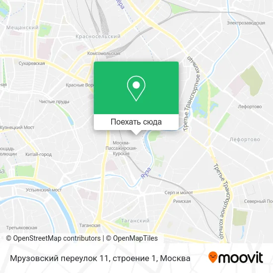 Карта Мрузовский переулок 11, строение 1