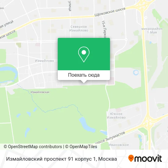 Карта Измайловский проспект 91 корпус 1