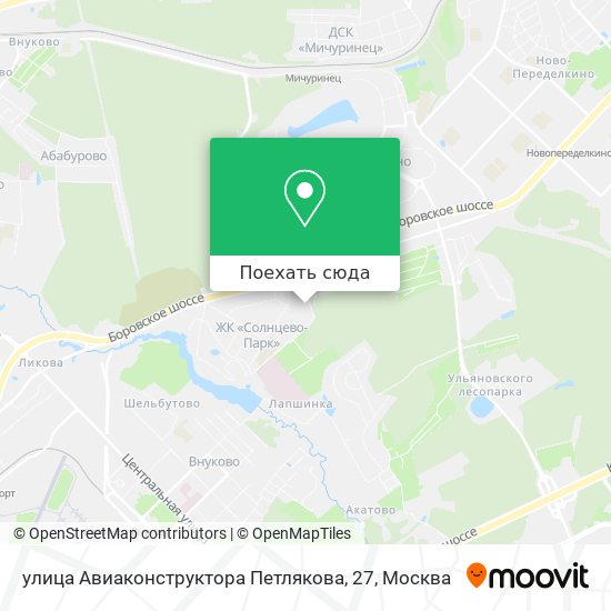 Карта улица Авиаконструктора Петлякова, 27