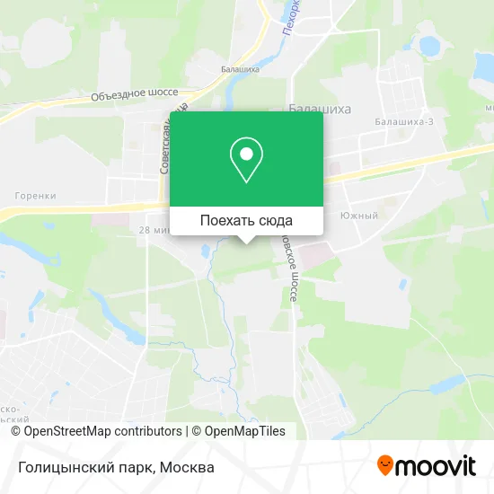 Карта Голицынский парк