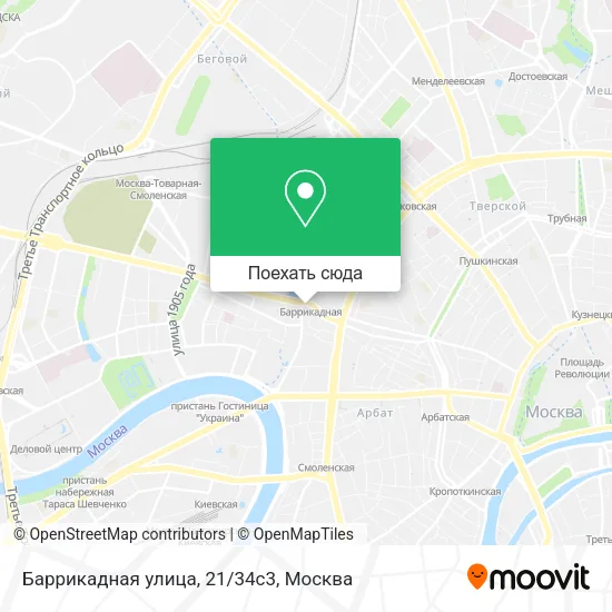 Карта Баррикадная улица, 21/34с3
