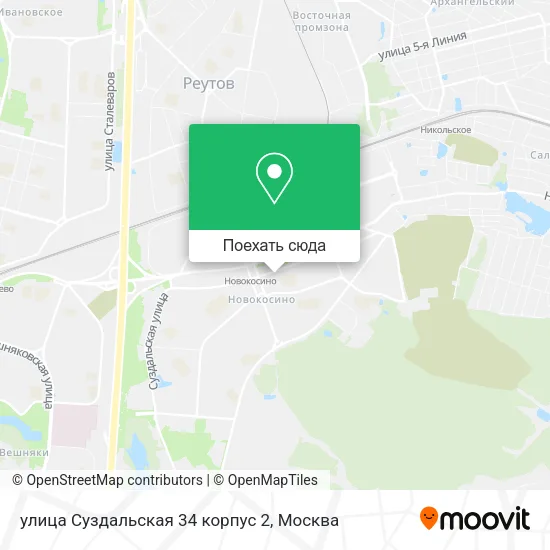 Карта улица Суздальская 34 корпус 2
