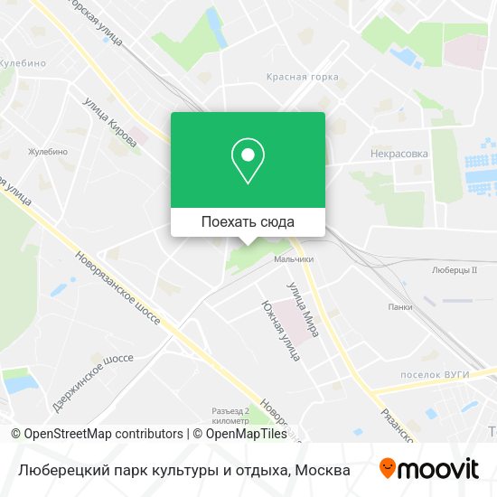 Карта Люберецкий парк культуры и отдыха