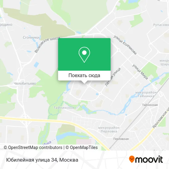 Карта Юбилейная улица 34