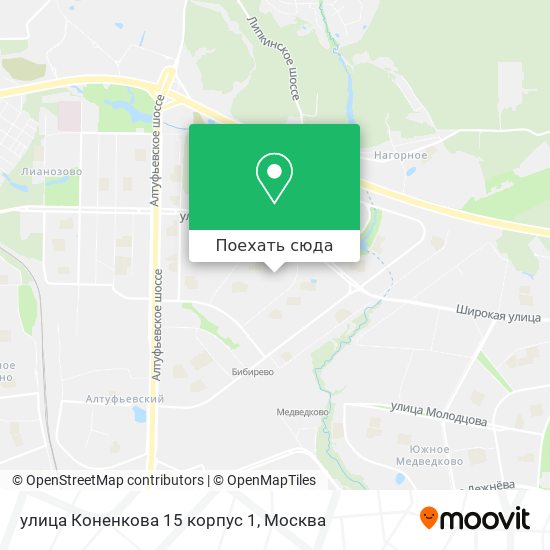 Карта улица Коненкова 15 корпус 1
