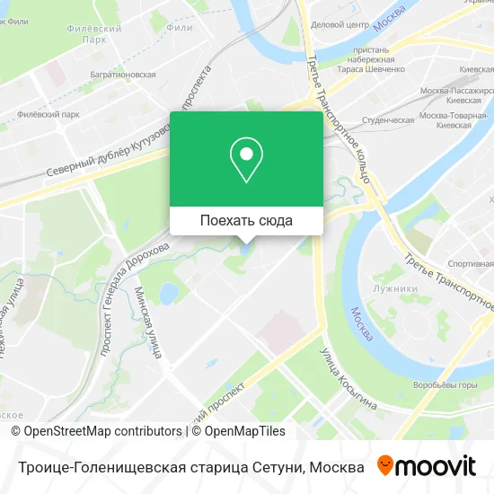 Карта Троице-Голенищевская старица Сетуни