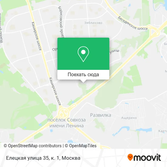 Карта Елецкая улица 35, к. 1