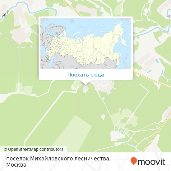 Карта поселок Михайловского лесничества