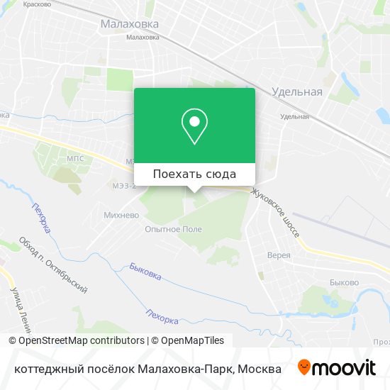 Карта коттеджный посёлок Малаховка-Парк